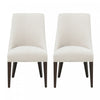 Beever Modern Wood Chenille Dining Chair in Cream - Set of 2 | Chaise de salle a manger moderne en bois et chenille Beever, creme - Lot de 2