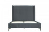 Promenade Mid-Century Modern Upholstered Velvet Queen Bed in Gray