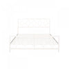 Robert Metal Construction Bed Frame With Circular Design Headboard And Footboard,king Size,white King Bed