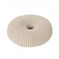 Murphy Upholstered Pouf,100% Cotton - Beige