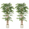 HOMCOM 6FT Artificial Banyan Tree, Set of 2 Artificial Plant for Home Decor