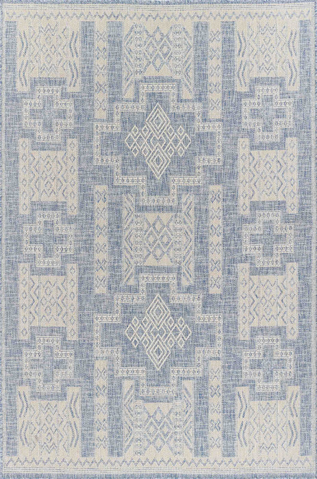 Nyra Transitional 8'0\" x 10'0\" Area Rug in Blue Indoor Area Rug