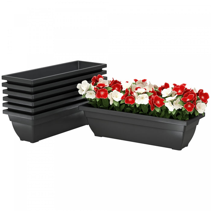 Outsunny 7 Pack 23 Inches Window Boxes Planters, Black