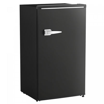 HOMCOM 3.1 Cu. Ft Retro Mini Fridge with Adjustable Thermostat, Black