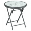 Outsunny 18\" Outdoor Folding Table With Tempered Glass Top, White