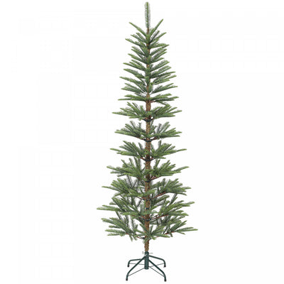 HOMCOM 6ft Fir Pencil Christmas Tree, Hinged Xmas Tree with 442 Branch Tips