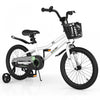 Costway 18" Kid's Bike With Removable Training Wheels & Basket For 4-8 Years Old White