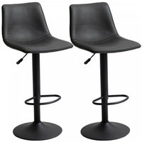 HOMCOM 2pc Adjustable Counter Height Bar Stools Kitchen Counter Stool Grey