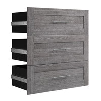 Bestar Pur 3 Drawer Set for 36 W Closet Organizer - Bark Grey