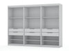 Mulberry Contemporary Modern 36" Wardrobe Closet in White - Set of 3 | Armoire contemporaine moderne Mulberry 36" en blanc - Ensemble de 3