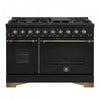 Forno Antico 48" Gas Range, Black, Double Ovens, -FFSGS6219-48BLK | Cuisiniere a gaz Antico de 48", noire,avec double four – FFSGS6219-48BLK