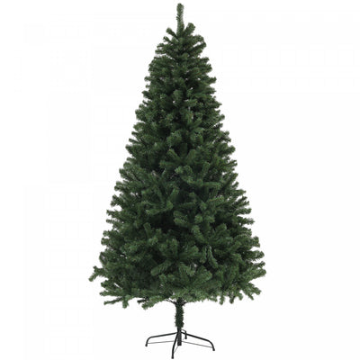 HOMCOM 7.5ft Artificial Christmas Tree with Auto Open, Steel Base, Green