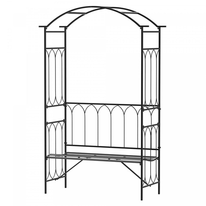 Outsunny 80\" Tall Fairy Garden Arbor Arch With Bench