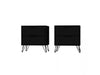 Rockefeller Mid-Century Modern 20" Nightstand in Black (2-Drawer) - Set of 2 | Table de nuit Rockefeller Mid-Century Modern 20" en noir (2 tiroirs) - Lot de 2