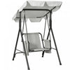Outsunny 1-seat Patio Swing Chair With Adjustable Canopy And Cushions|Outsunny Balancoire De Patio 1 Place Avec Auvent Reglable Et Coussins