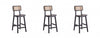 Versailles Industry Chic Cane Back Wood Counter Stool in Black and Natural - Set of 3 | Tabouret de comptoir industriel chic Versailles avec dossier en cannage, bois noir et naturel - Lot de 3
