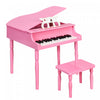 Costway 30-Key Classic Piano Wood w/ Bench & Music Rack Black