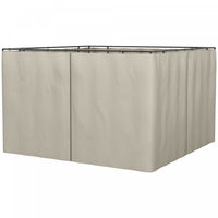 Outsunny 10' X 10' Universal Gazebo Sidewall Set With 4 Panels, Hooks/c-rings Included For Pergolas