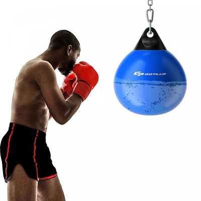 Goplus 18" 110lbs Heavy Water Filled Punching Aqua Training Boxing Bag Home Gym Hook Blue