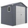 Outsunny 8' X 6' Plastic Garden Storage Shed With Air Vents, Dark Grey|Outsunny Abri De Jardin 8'x6' Porte A Loquet Bouches D'aeration, Gris Fonce