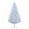 HOMCOM 6' Artificial Christmas Tree with 928 Branch Tips Metal Stand White