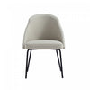 Gracie Modern Metal Vegan Leather Dining Chair in Stone Gray and Black | Chaise de salle a manger moderne Gracie en metal et cuir vegetalien, gris pierre et noir