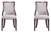 Manhattan Comfort Set of 2 Grand Faux Leather Dining Chairs - Light Grey|Ensemble 2 chaises de salle à manger Grand de Manhattan Comfort en similicuir - gris clair