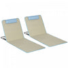 Set Of 2 Beach Lounge Chair Sun Lounger, Folding Ground Beach Mat, Beige