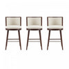 Evalyn Modern Wood Upholstered Barstool in Cream - Set of 3 | Tabouret de bar moderne en bois et tissu creme Evalyn - Lot de 3