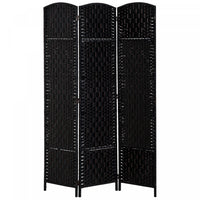 Homcom Double Hinged Woven Wicker Room Divider And Privacy Screens