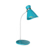Dainolite LED Table Lamp 6w White Finish Blue/White Shade|Lampe de table de Dainolite avec abat-jour bleu et blanc, fini blanc et ampoule à DEL de 6 W