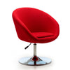 Manhattan Comfort Hopper Polished Chrome Wool Blend Adjustable Height Chair - Red|Chaise Hopper de Manhattan Comfort à hauteur réglable en chrome poli et en mélange de laine - rouge