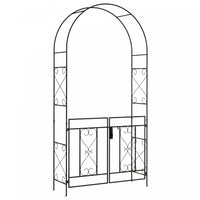 Outsunny 7.6ftmetal Garden Arch W/ Double Gate, Garden Arbor Trellis, Black