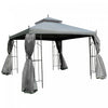Outsunny 10' X 10' Steel Outdoor Patio Gazebo Canopy With Removable Mesh Curtains, Display Shelves, |Outsunny 10' X 10' Abri De Jardin En Acier Pour L'exterieur Avec Rideaux En Maille Amovibles, Etager
