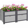 Outsunny Wooden Raised Garden Bed With Storage Doors For Vegetables Grey