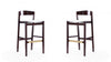 Klismos Mid-Century Modern Wood Upholstered Barstool in Ivory - Set of 2 | Tabouret de bar en bois rembourre ivoire style Klismos mi-siecle moderne - Lot de 2