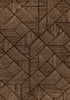 Covington Brown Taupe Striped Geometric Design Rug, 6'7" x 9'10" Indoor Area Rug | Tapis Covington brun taupe a rayures geometriques, 6'7" x 9'10"