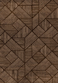 Covington Brown Taupe Striped Geometric Design Rug, 6'7