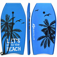 Goplus 41'' Super Lightweight Bodyboard Surfing W/leash Eps Core Boarding Ixpe Blue