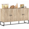 HOMCOM Sideboard Buffet Cabinet, Coffee Bar Cabinet, Oak