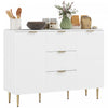 HOMCOM Sideboard Buffet Cabine w/ 3 Drawers and Adjustable Shelves, White