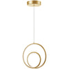 Dainolite Gabriel LED Pendant 22w Aged Brass Finish White Silicone Diffuser Lamp|Luminaire suspendu Gabriel de Dainolite en silicone blanc qui diffuse la lumière, avec fini laiton vieilli et ampoule à DEL de 22 W