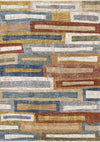 Macey Modern Grey Blue Red Sophisticated Area Runner - 2'0\" x 7'10\"