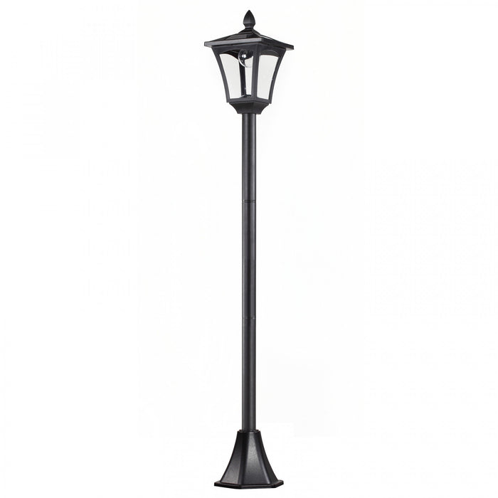 Outsunny Outdoor Garden Solar Post Lamp, Light Sensor Dimmable LED Lantern Bollard Pathway 63\" Tall, Black