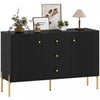 HOMCOM 47" Buffet Cabinet with 3 Drawers and 2 Doors Modern Sideboard Black