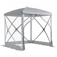 Outsunny Pop-up Screen House Gazebo Camping Instant Setup Tent, Light Grey