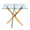 Olivia Square Glass Dining Table with Multi-Use Function,Golden | Table a manger carree en verre Olivia avec fonction polyvalente, finition doree