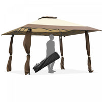 Costway 13'x13' Folding Gazebo Canopy Shelter Awning Tent Patio Garden Companion