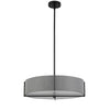 Dainolite Preston 4 Light Pendant 21" Dia Matte Black Grey Shade Lamp|Luminaire suspendu Preston de Dainolite de 21 po de diamètre avec abat-jour gris, fini noir mat et 4 ampoules