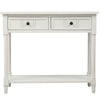 Jeremy Solid Wood Traditional Console Table With Drawers And Shelf - Ivory White